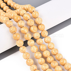 Окрашенные синтетические нити окаменелых бусин&nbsp;G-T139-8mm-66B