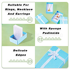 Прямоугольные бумажные подарочные коробки для хранения ювелирных изделий с бантом&nbsp;CON-TAC0014-09B
