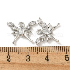 Латунные микропаве прозрачные подвески с фианитом&nbsp;KK-Z057-02P