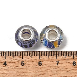 Европейские бусины из прозрачной смолы с печатью&nbsp;RESI-C063-03A