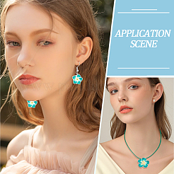 Комплект из латунных подвесных сережек и ожерелья из вощеного искусственного кожзаменителя&nbsp;SJEW-SC00001