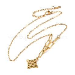 Ожерелья с подвесками из нержавеющей стали 304 с цепочками-скрепками&nbsp;NJEW-P283-01G