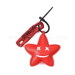 2 шт. подвесные украшения из искусственной кожи в виде цветов и звезд&nbsp;HJEW-JM04458-02