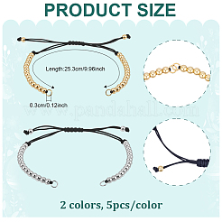 10 шт. 2-цветный нейлоновый шнур для плетения браслета из бусин&nbsp;MAK-ME0001-08