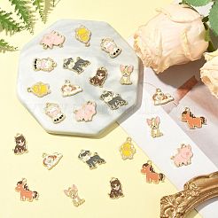 24шт 8 стиля подвески из цинкового сплава с эмалью&nbsp;ENAM-FS0004-05