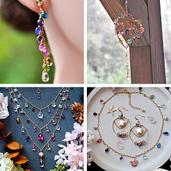 80 шт. 10 цвета двухцветные прозрачные окрашенные распылением стеклянные подвески&nbsp;GLAA-TA0001-15