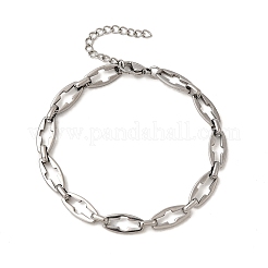 Браслеты-цепочки с полыми звеньями из нержавеющей стали 304 для женщин&nbsp;BJEW-JB12294-01