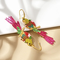 Болтающийся серьги сплава горный хрусталь&nbsp;LS-EJEW-D300-01G-02