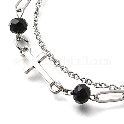 Браслеты из цепочек и тросов из нержавеющей стали 304 и скрепок&nbsp;BJEW-JB12331-01