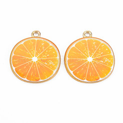 Светло-золотого сплава эмали подвески&nbsp;ENAM-S126-128