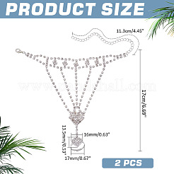2шт латунный браслет-цепочка со стразами&nbsp;BJEW-ME0001-02
