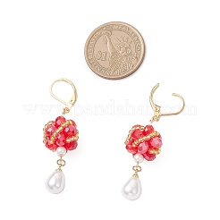 Стеклянные серьги-капли с застежкой-рычагом&nbsp;EJEW-MZ00531-05