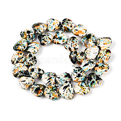 С напылением окрашенные синтетические бирюзовые бусинки&nbsp;G-N352-28A-05