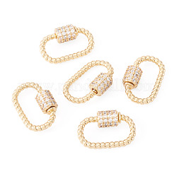 5 шт. латунные подвески-карабинчики с микропаве из прозрачного кубического циркония&nbsp;KK-TA0003-16