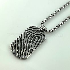 Стильные хип-хоп ожерелья с прямоугольным кулоном из нержавеющей стали 304 в стиле панк для мужчин&nbsp;YY9734