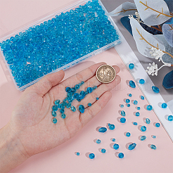 890 шт. прозрачные стеклянные бусины&nbsp;GLAA-SP0001-38