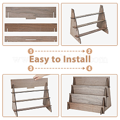 3-ярусные деревянные подставки для карточек для сережек&nbsp;EDIS-WH0022-30