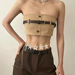 Богемский сплав белая эмаль с железными звеньями в виде морских звезд на животе для женщин&nbsp;AJEW-WH20006-348