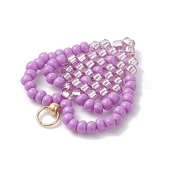 Подвески ручной работы из стеклянных бусин в форме сердца&nbsp;PALLOY-MZ00964