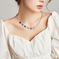 100 шт. 8-х цветные стеклянные жемчужины круглые бусины-соединители подвески&nbsp;FIND-YS0001-21