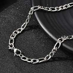 5 мм 304 нержавеющая сталь Фигаро цепи ожерелья для женщин&nbsp;NJEW-B134-07A-P