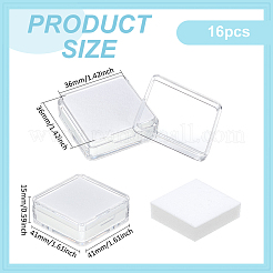 Квадратные коробки для хранения драгоценных камней из пластика PS&nbsp;CON-WH0095-140A-01