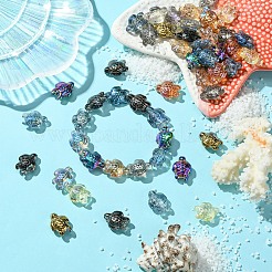 40шт 10 цвета гальванические стеклянные бусины&nbsp;EGLA-YW0003-90