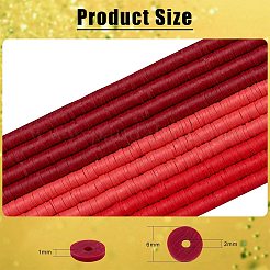 10 нить 3 цвета плоские круглые бусины ручной работы из полимерной глины&nbsp;CLAY-SZ0002-03B