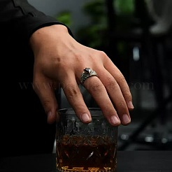 Браслет-манжета с латунными стразами в форме крыла для мужчин.&nbsp;WGA5BDA-01