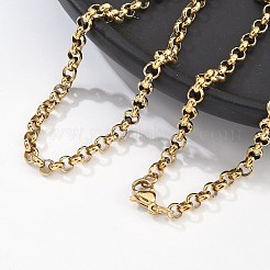 Ожерелья из нержавеющей стали 304 с цепочкой Rolo&nbsp;NJEW-F248-21A-G