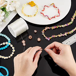 0.8мм кристалл полиэфирных нитей прозрачный браслет из бисера из бисера&nbsp;EW-PH0001-0.8mm-02