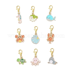 9 шт. подвеска в виде морских животных из сплава и эмали&nbsp;HJEW-JM03549