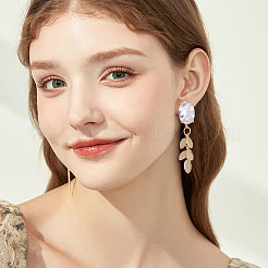 6 пара двухцветных сережек-гвоздиков с микропаве из прозрачного кубического циркония из латуни&nbsp;KK-HY0001-76