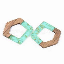 Подвески из прозрачной смолы и ореха RESI-S389-004A-B02