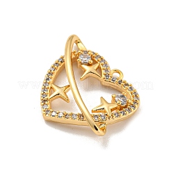 Кулоны из латуни с микропейвом и кубическим прозрачным цирконием&nbsp;KK-U006-04G