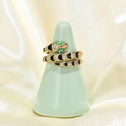 Кольца из латуни с микропаве&nbsp;RJEW-H243-01G-01