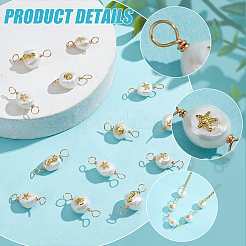 10 комплект подвесок-коннекторов из натурального культивированного пресноводного жемчуга класса АА с пластинками из сплава&nbsp;FIND-DC0003-65