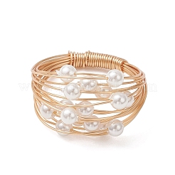Женские кольца с круглыми жемчужинами в форме ракушки&nbsp;RJEW-JR00972