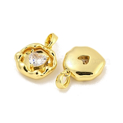 Латунные микропаве прозрачные подвески с фианитом&nbsp;KK-G490-03G