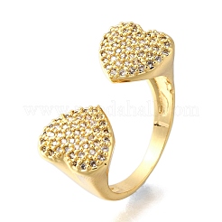 Открытые манжеты из латуни с микропаве и цирконием для женщин&nbsp;RJEW-K292-04G