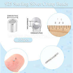 100 шт. 925 бусины-разделители из стерлингового серебра с родиевым покрытием&nbsp;STER-BBC0008-91