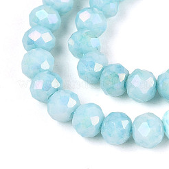 Антикоррозийные гальванические стеклянные бусины рондель&nbsp;EGLA-T021-4mm-17-08