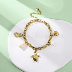 Браслеты с подвесками из нержавеющей стали 304&nbsp;BJEW-L708-01G