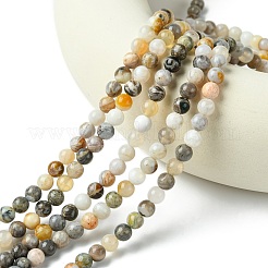 Натуральный бамбук лист агата стренг круглый шарик&nbsp;G-M248-6mm-04