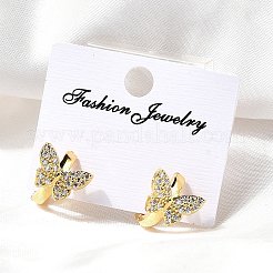 Серьги-кольца из латуни в форме бабочки&nbsp;EJEW-S256-04A-G