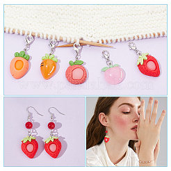 Маркеры петель для кулонов с фруктами и овощами HJEW-AB00306