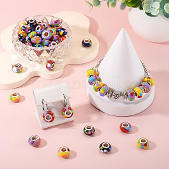 100 шт. 5-цветные европейские бусины из смолы в богемном стиле&nbsp;RESI-TA0004-83