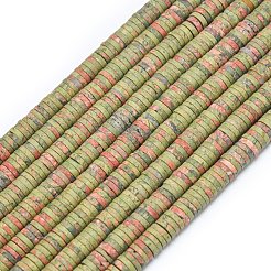 Природные Unakite бисер нитей G-P575-B25-6x1mm