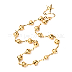 Ожерелья из нержавеющей стали 304 с каплевидными звеньями для женщин&nbsp;NJEW-G178-06G