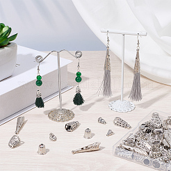 100 шт. 10 стиля тибетских бусин из сплава с конусами и колпачками&nbsp;FIND-SP0020-73A